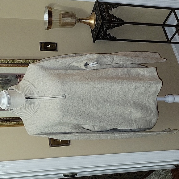 Amazon Essentials beige mid gauge stretch zipper pullover sweater XXL New - Picture 1 of 8